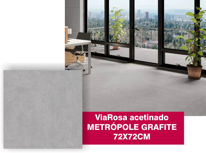  Metropole Grafite, 72x72cm - Comercial Campeã